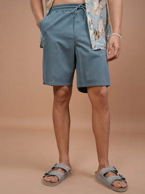 HIGHLANDER Solid Men Blue Regular Shorts