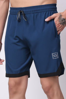 Keenuu Printed Men Blue Running Shorts