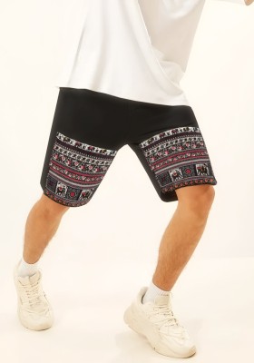 TRIPR Color Block Men Black Regular Shorts