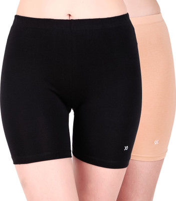 XJARVIS Solid Women Black, Beige Sports Shorts