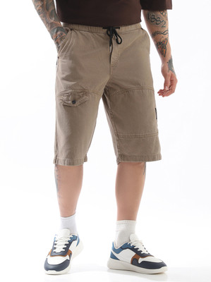 Hubberholme Solid Men Beige Casual Shorts