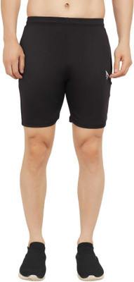 DIHOX Solid Men Black Basic Shorts