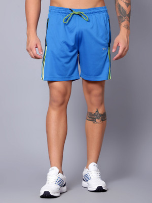 SHIV-NARESH Color Block Men Blue Sports Shorts