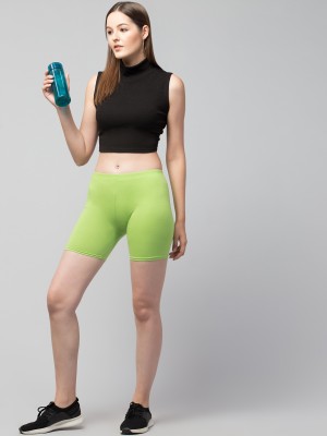 ARSHEEN ADORE Solid Women Green Sports Shorts