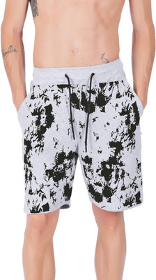 HOTFITS Printed Men Grey Basic Shorts