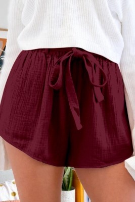 DE TRENDZ Solid Women Maroon Casual Shorts