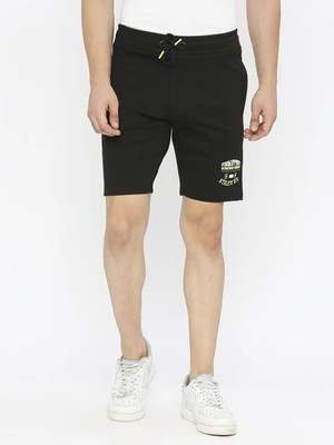 Spykar Self Design Men Black Basic Shorts