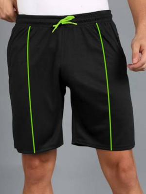 Jump Cuts Solid Men Black Regular Shorts