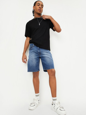 MAX Solid Men Blue Regular Shorts