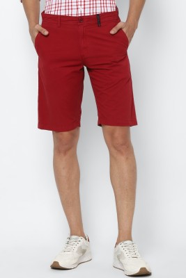 Allen Solly Solid Men Red Regular Shorts