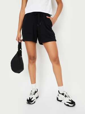 MAX Solid Women Black Basic Shorts