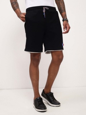 Showoff Solid Men Black Regular Shorts