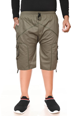 JY TRADERS Solid Men Grey Bermuda Shorts