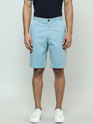 INDIAN TERRAIN Solid Men Blue Casual Shorts
