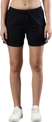 femmora Solid Women Dark Blue Basic Shorts