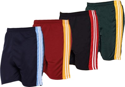 OORA Striped Men Dark Blue, Maroon, Black, Green Sports Shorts