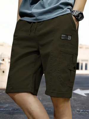 Pitzz Solid Men Dark Green Cargo Shorts