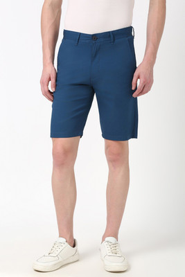 PETER ENGLAND Solid Men Blue Basic Shorts