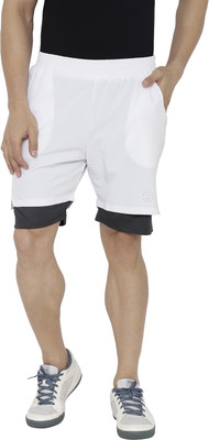 CHKOKKO Solid Men White, Grey Running Shorts