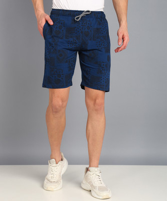 METRONAUT Men's Solid Regular Short Graphic Print Men Blue Casual Shorts