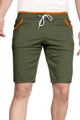 DARSHAN CREATION Solid Men Green Casual Shorts