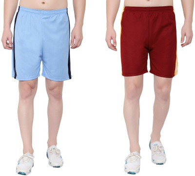 OORA TREND Mesh Men Blue, Maroon Sports Shorts