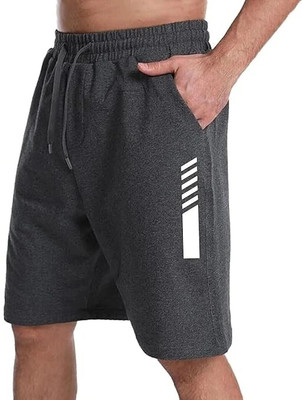 Peach Blossom Solid Men Dark Grey Casual Shorts
