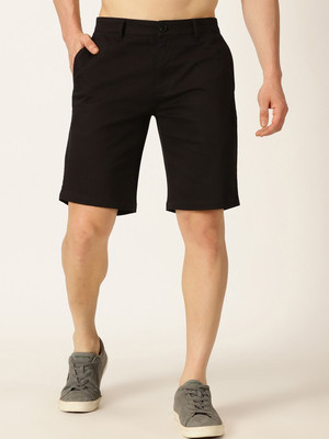 Mast & Harbour Solid Men Black Regular Shorts