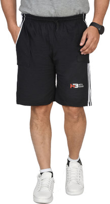 Rozy styles Solid Men Black Basic Shorts