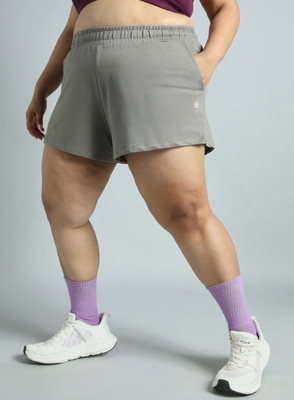 Cult Solid Women Grey Sports Shorts