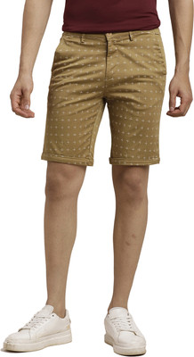 TURTLE Printed Men Khaki Casual Shorts