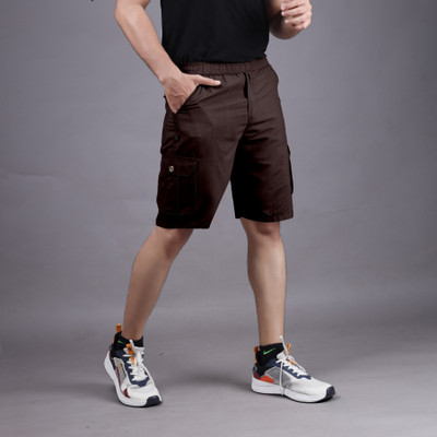 HARICREATION Solid Men Brown Cargo Shorts