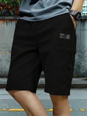 TYRELL Solid Men Black Cargo Shorts