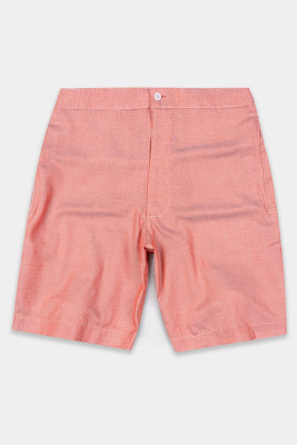 french crown Solid Men Orange Casual Shorts