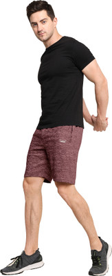 Dig Sel COTTONS Self Design Men Red Basic Shorts