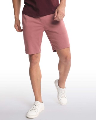 RARE RABBIT Solid Men Pink Regular Shorts