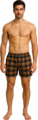 BUTT-Y Checkered Men Brown Regular Shorts