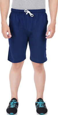 FEEL TRACK Solid Men Blue Basic Shorts