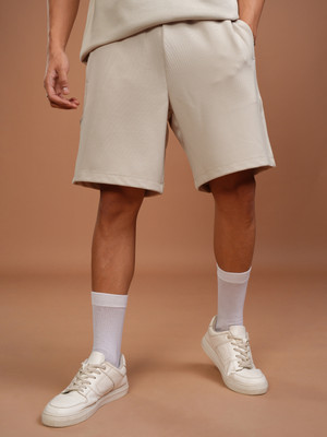 HIGHLANDER Solid Men Beige Regular Shorts
