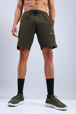 TECHNOSPORT Solid Men Dark Green Sports Shorts