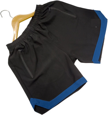 NINQ Solid Men Black, Blue Basic Shorts