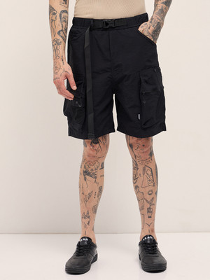 THE BEAR HOUSE Solid Men Black Regular Shorts