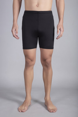 CKARFE Solid Men Black Sports Shorts