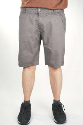 PUBHIZA Solid Men Dark Grey Chino Shorts