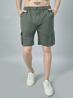 STUDIO NEXX Solid Men Green Cargo Shorts