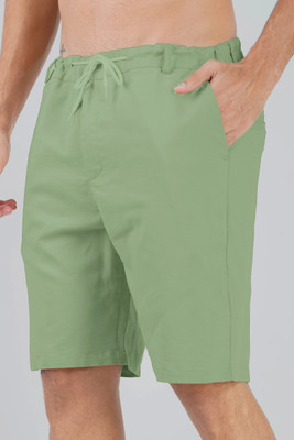 cvc Solid Men Light Green Basic Shorts