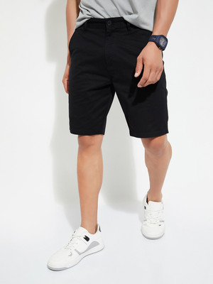 MAX Solid Men Black Casual Shorts