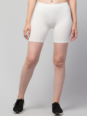 CKARFE Solid Women White Basic Shorts
