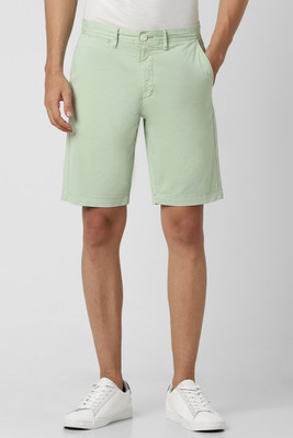 PETER ENGLAND Solid Men Green Regular Shorts