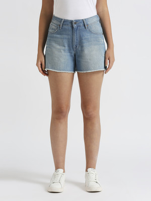 Pepe Jeans Solid Women Blue Denim Shorts
